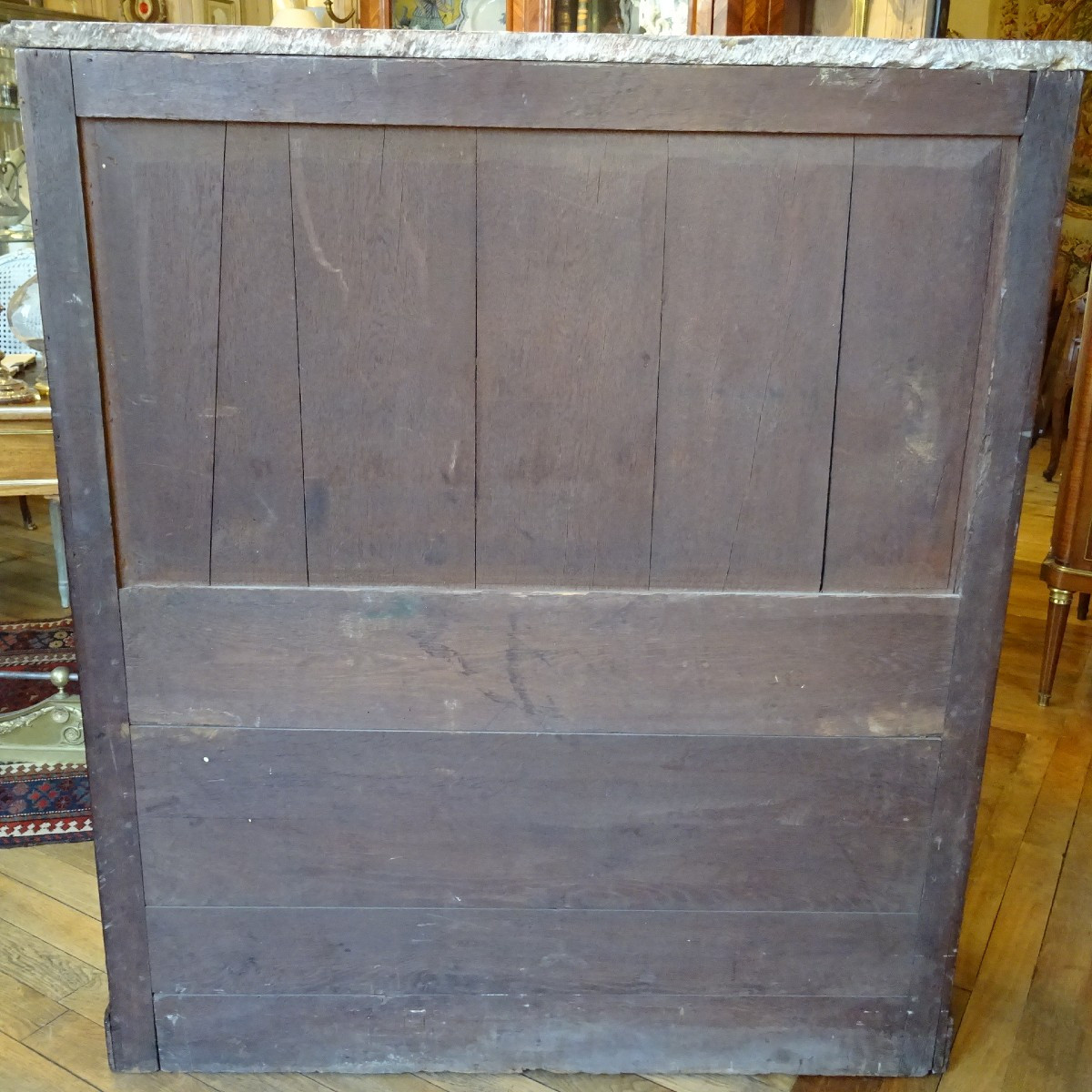 Secrétaire à hauteur d'appui en acajou massif d'époque L XV estampillé D. Genty-photo-4