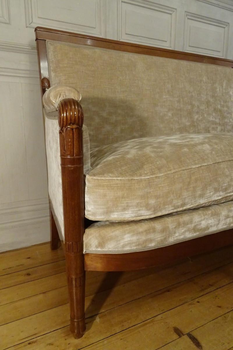 Empire Period Mahogany Sofa Attributed To P. Marcion-photo-2