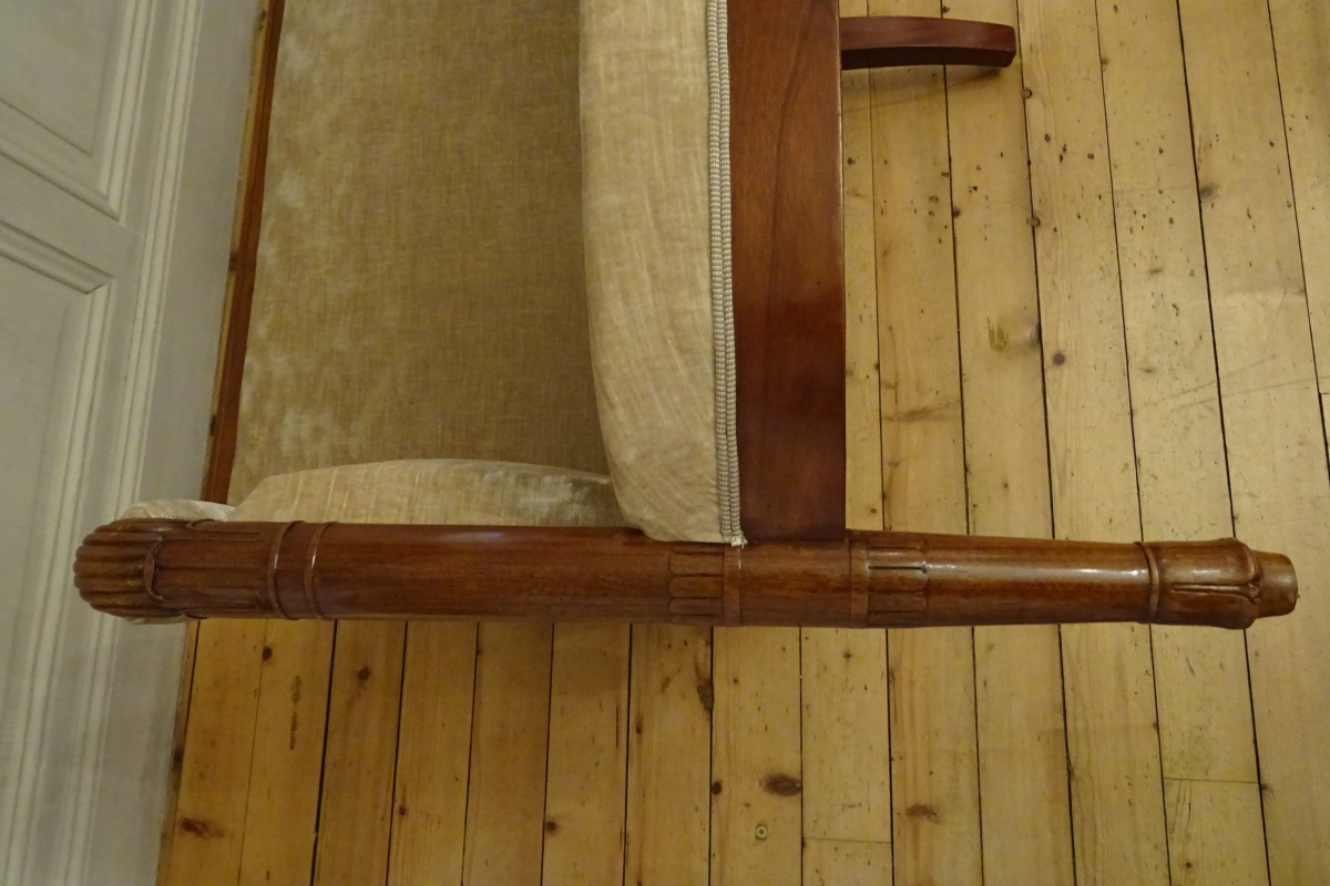 Empire Period Mahogany Sofa Attributed To P. Marcion-photo-3