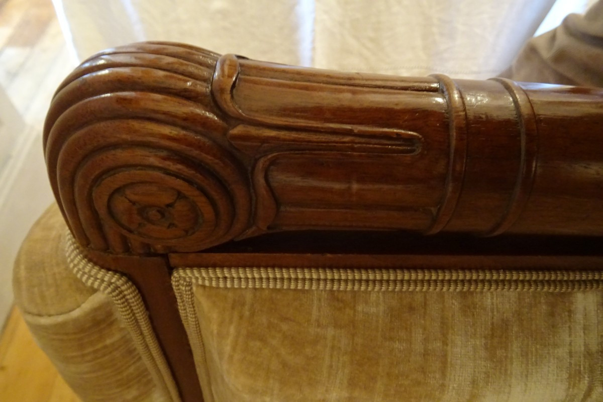 Empire Period Mahogany Sofa Attributed To P. Marcion-photo-4