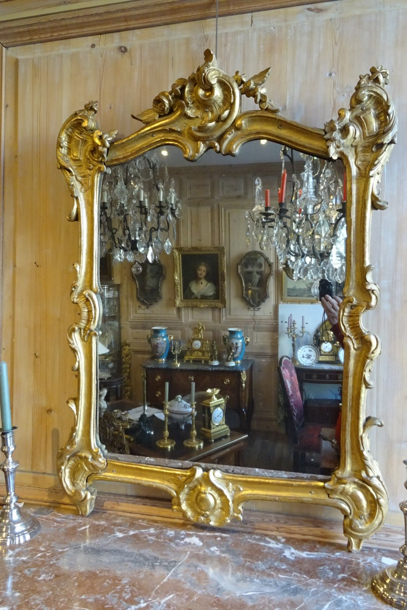 Louis XV Period Giltwood Mirror