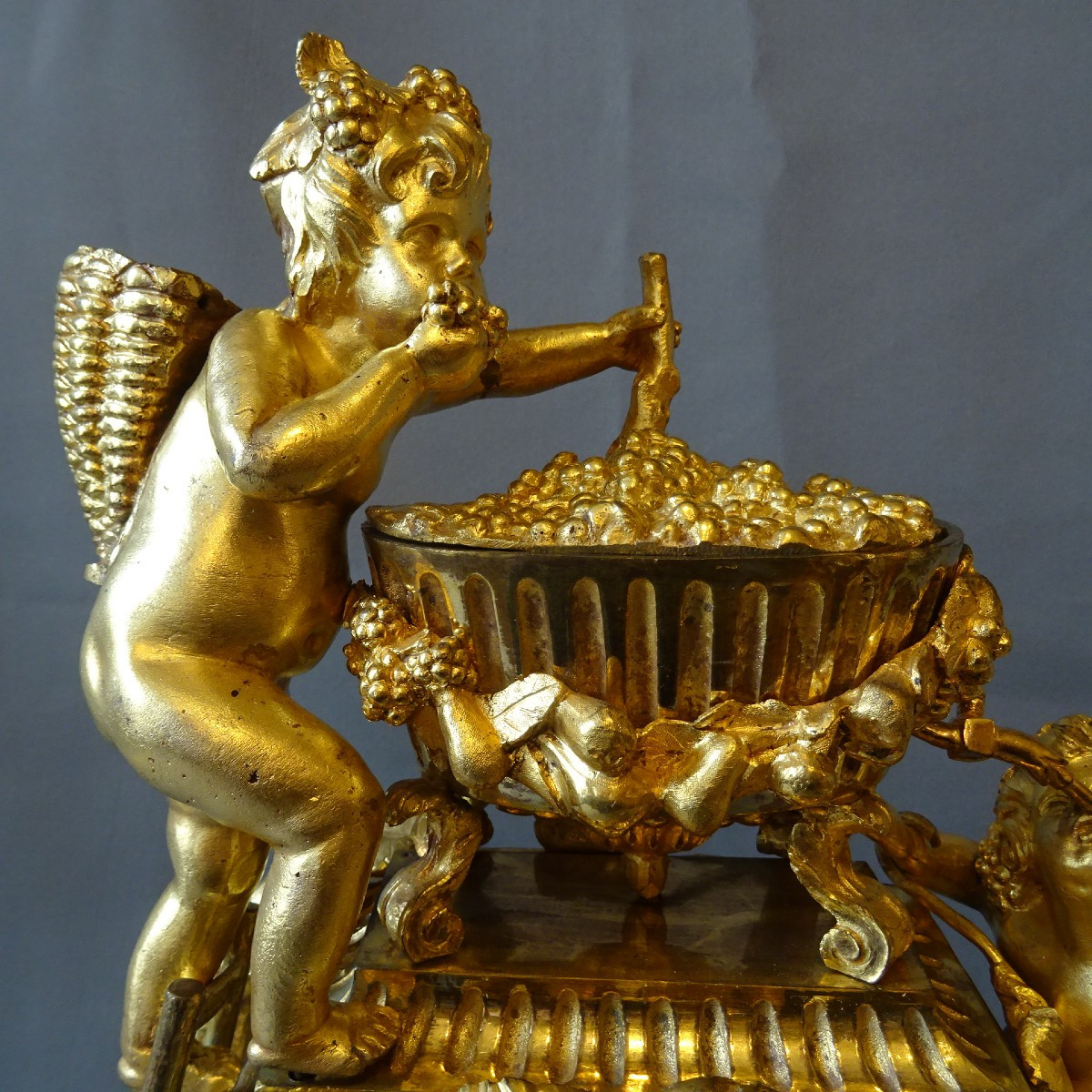 Louis XVI Period Clock With Grape-picking Children (from Bordeaux Or Burgundy)-photo-3