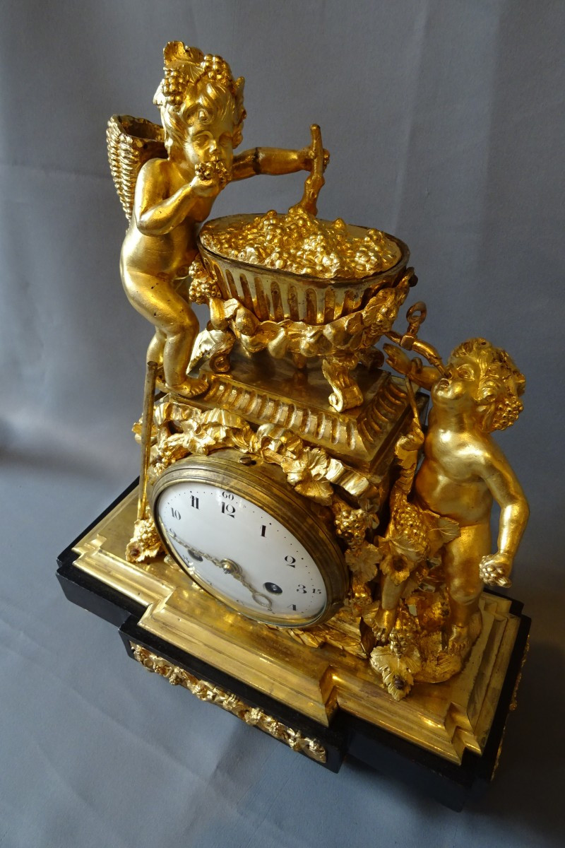 Louis XVI Period Clock With Grape-picking Children (from Bordeaux Or Burgundy)-photo-7