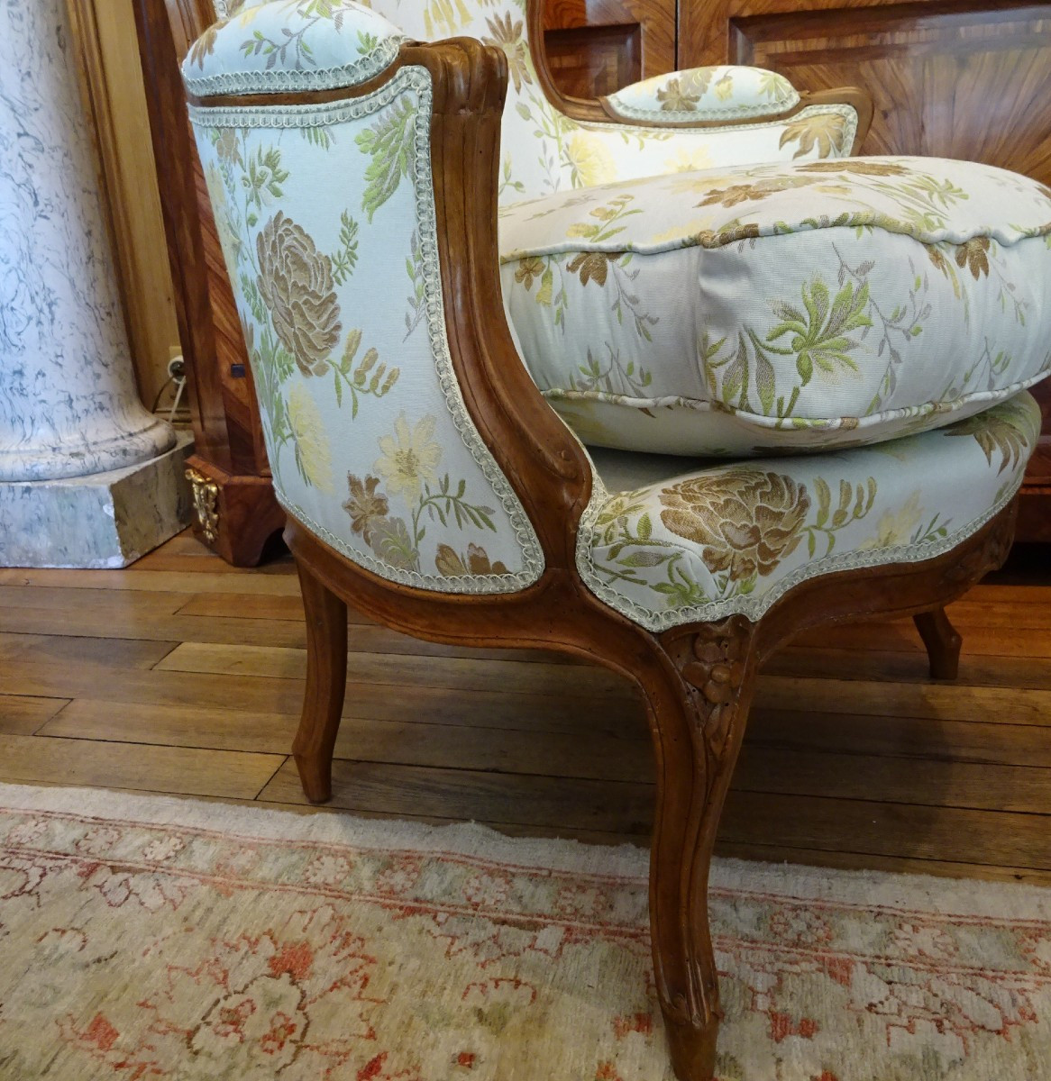 Pair Of Louis XV Period Bergères Stamped J Lechartier-photo-4