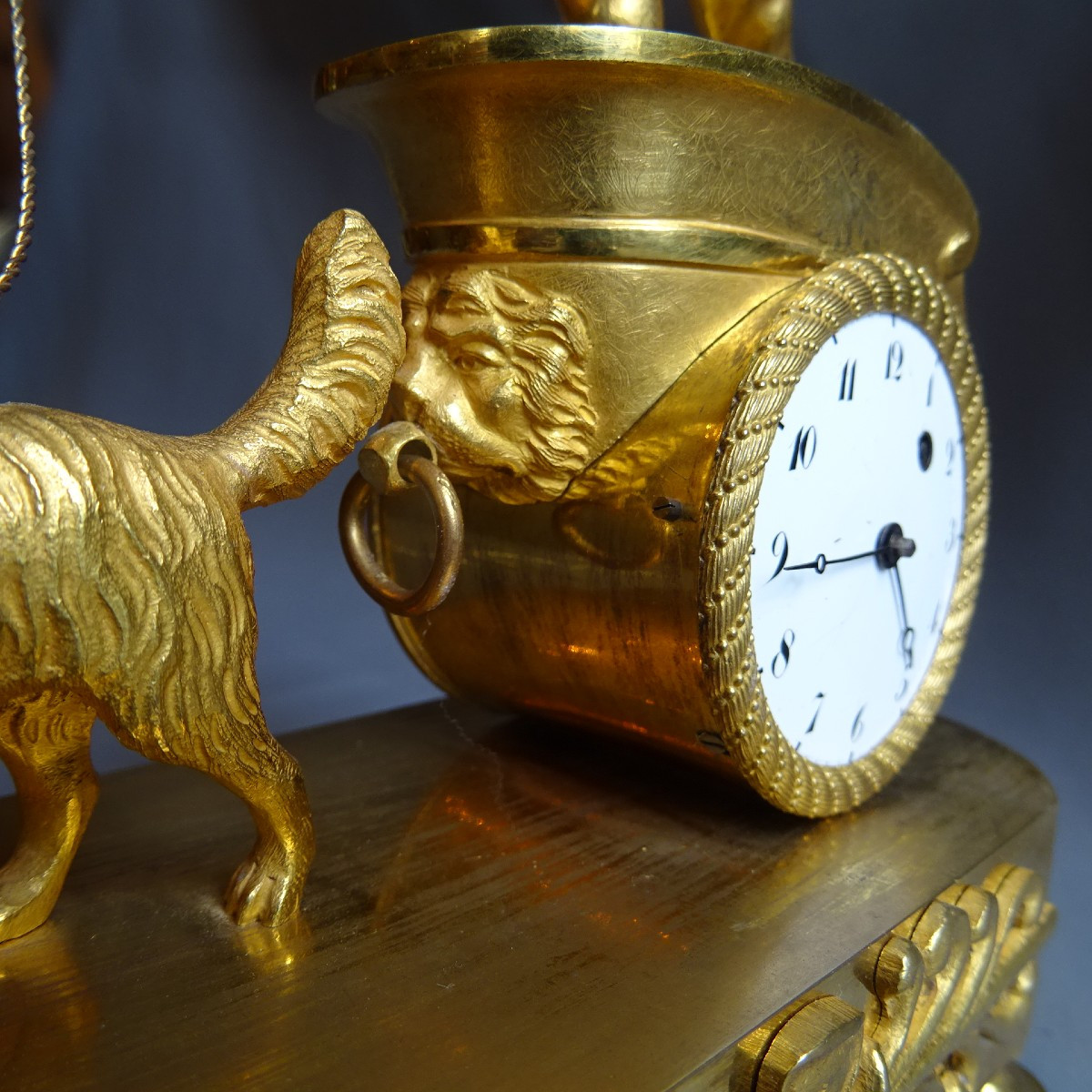 Gilt Bronze Clock " Love And Fidelity" Empire Period-photo-2