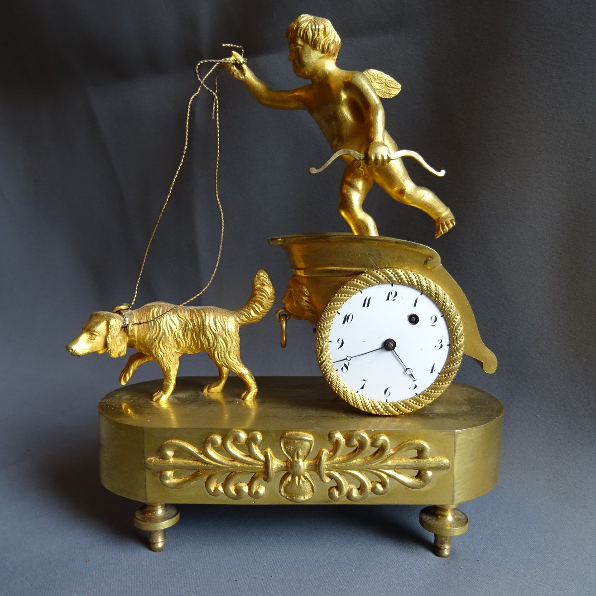 Gilt Bronze Clock " Love And Fidelity" Empire Period