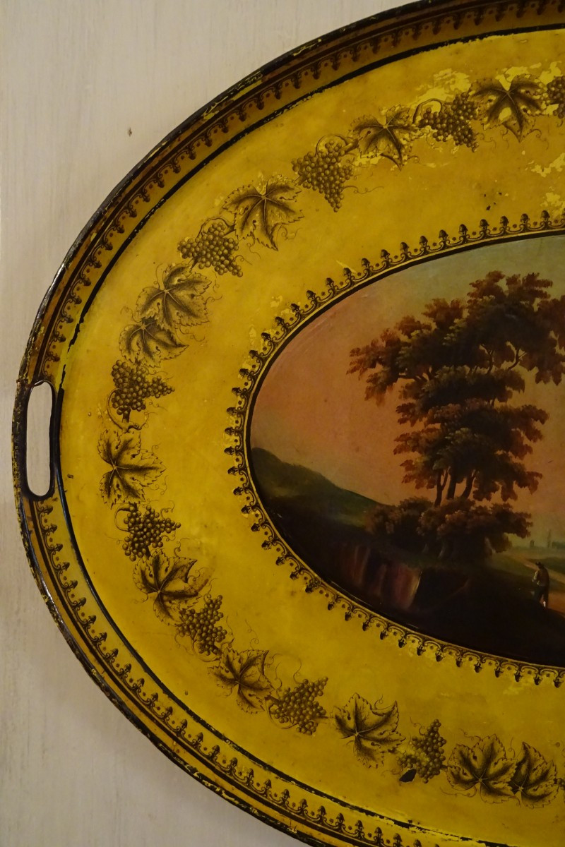 Restoration-period Painted Tin Top 76 Cm-photo-2