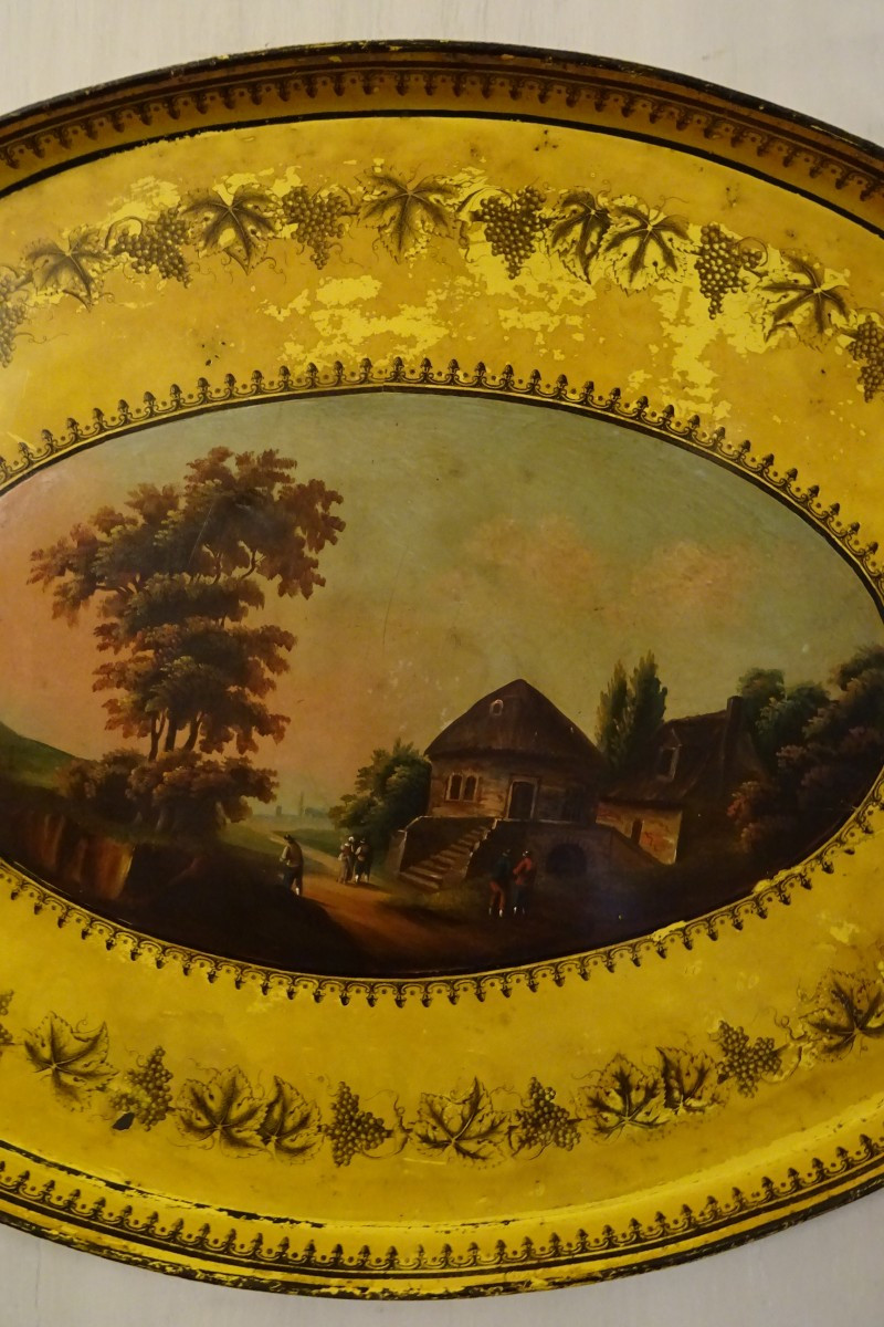 Restoration-period Painted Tin Top 76 Cm-photo-3