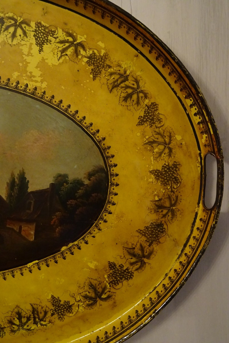 Restoration-period Painted Tin Top 76 Cm-photo-4