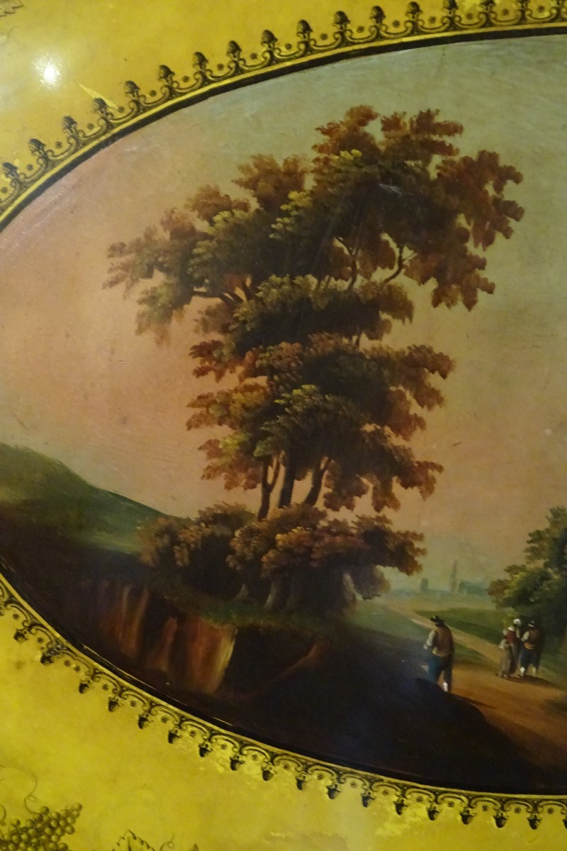 Restoration-period Painted Tin Top 76 Cm-photo-2