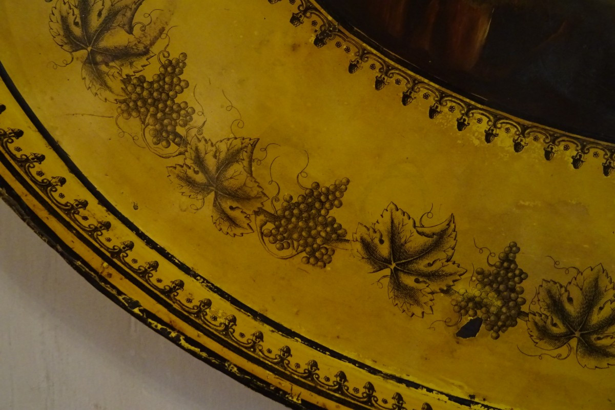 Restoration-period Painted Tin Top 76 Cm-photo-5