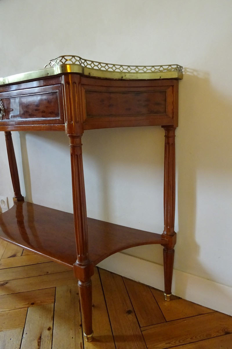 Console en acajou moucheté d'époque Louis XVI-photo-3