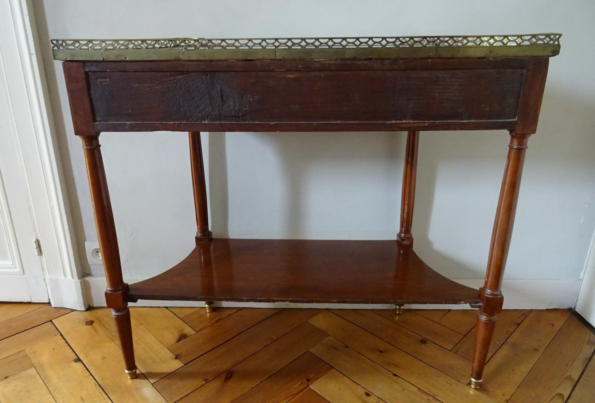 Console en acajou moucheté d'époque Louis XVI-photo-1