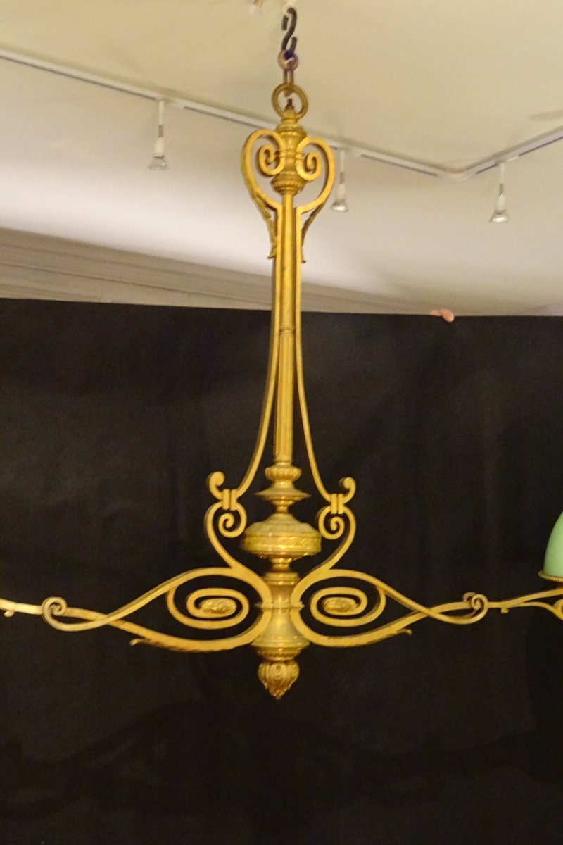 Lustre de billard en bronze doré d'époque Napoléon III-photo-2