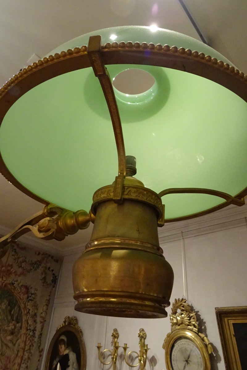 Lustre de billard en bronze doré d'époque Napoléon III-photo-7