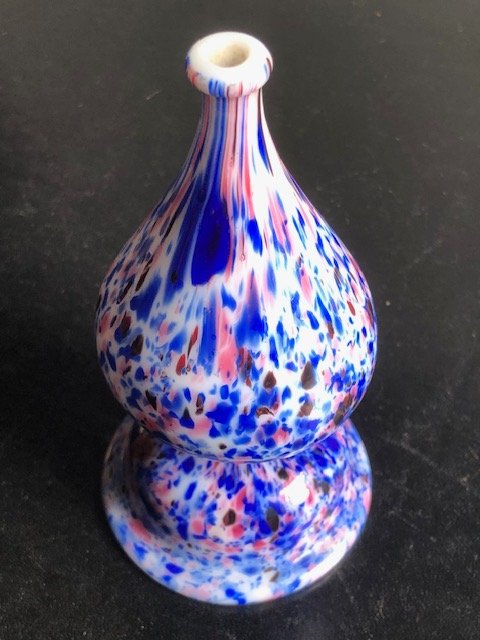Touine ou secouette à tabac en verre tacheté XVIII ème, Tanville, Normandie -photo-5