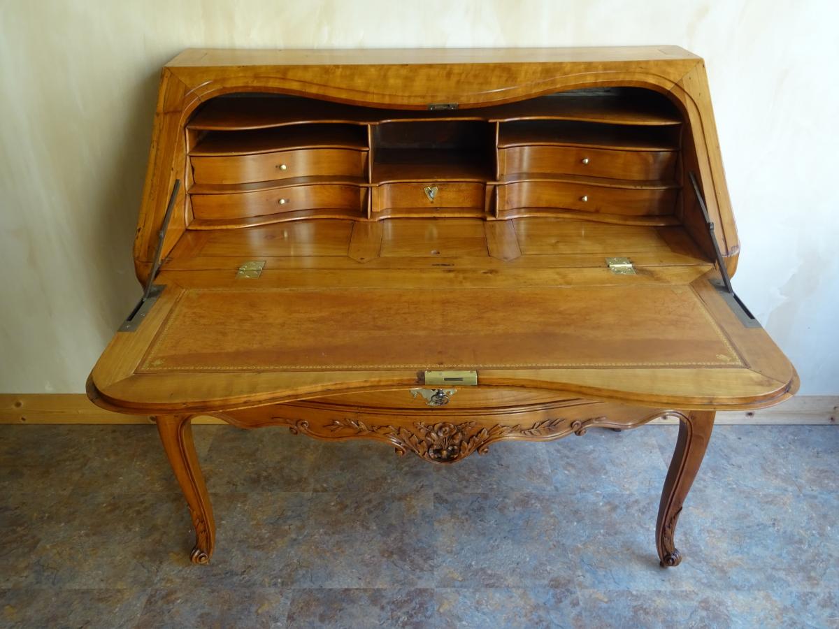 Bureau de pente en merisier d'époque Louis XV La Rochelle-photo-2