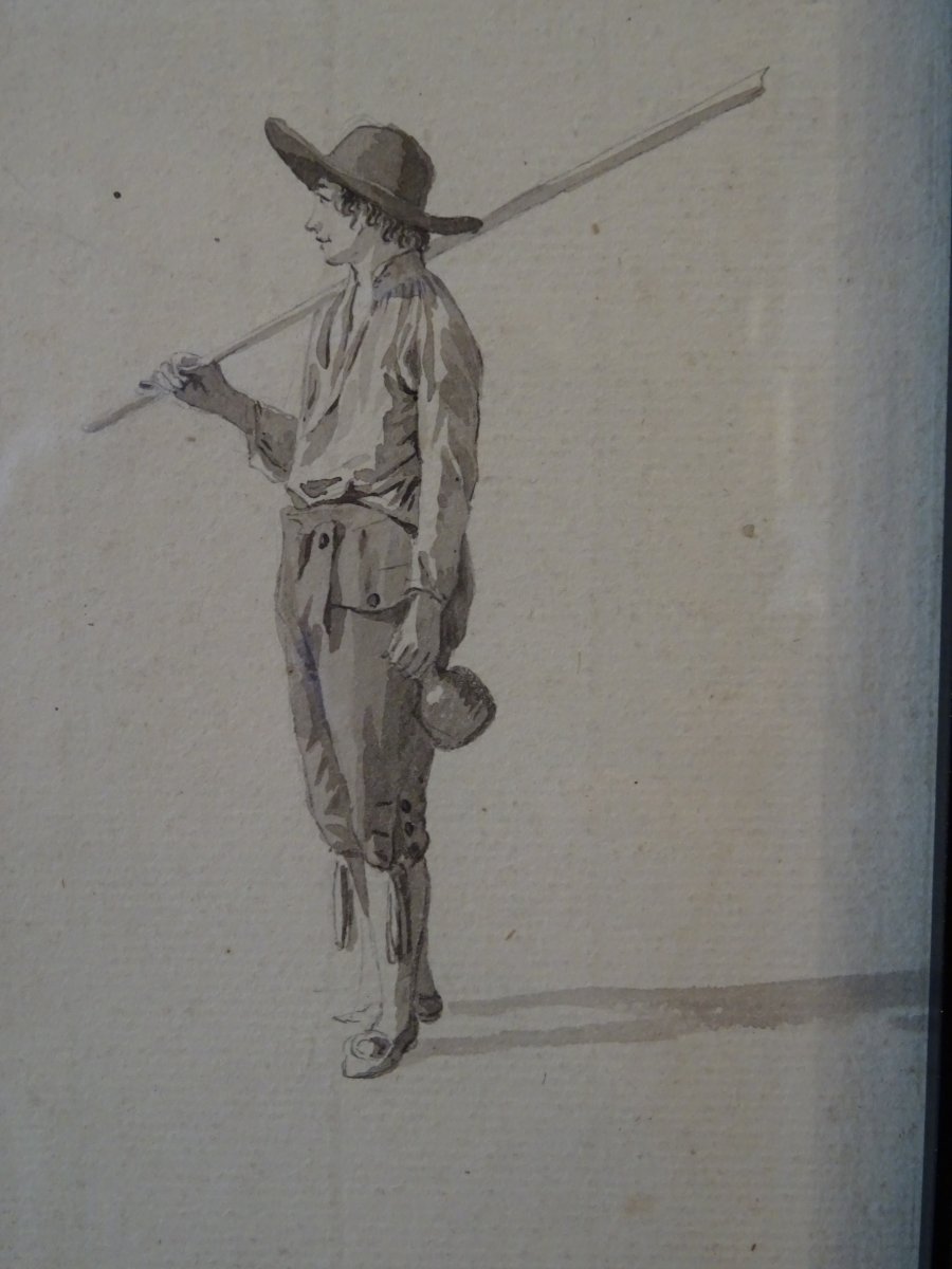 Paire de dessins au lavis de Jacob Van Stry-photo-3