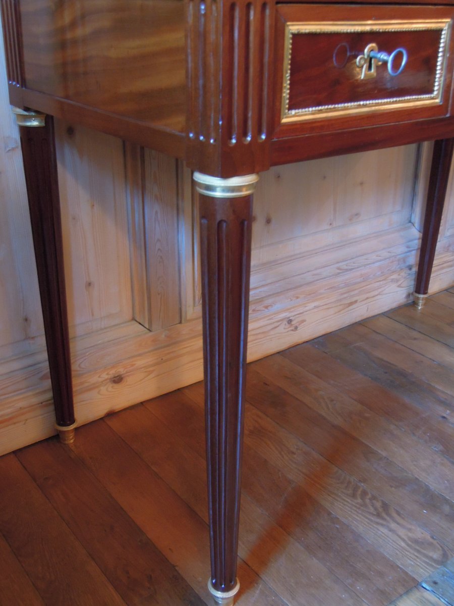 Mahogany Cylinder Desk With Showcase, Louis XVI Period-photo-3