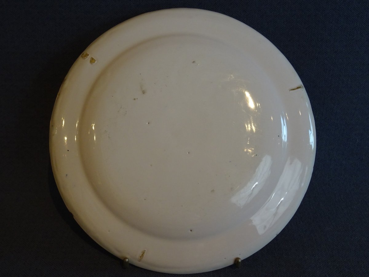 Emblazoned Earthenware Plate From Moustiers XVIII Th (1734)-photo-4