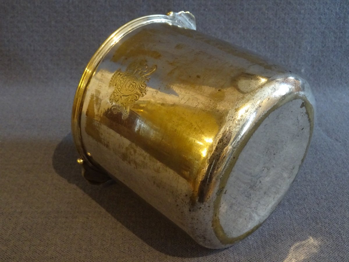 18th Century Silver Plated Metal Cooler-photo-4