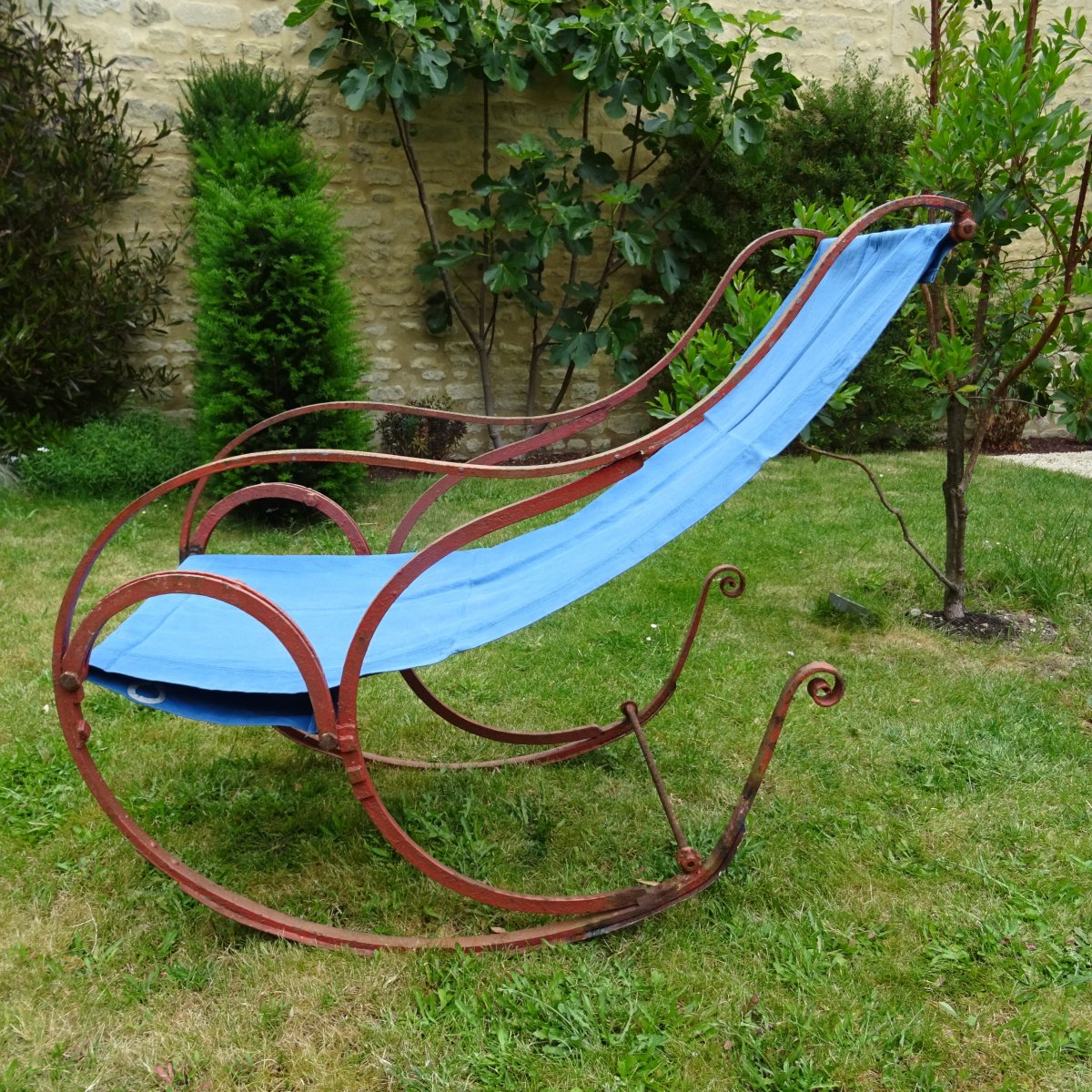 XIXth Century Wrought Iron Rocking Chair-photo-4