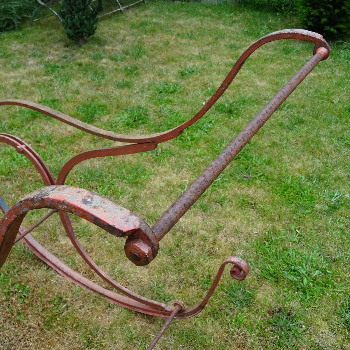 XIXth Century Wrought Iron Rocking Chair-photo-1