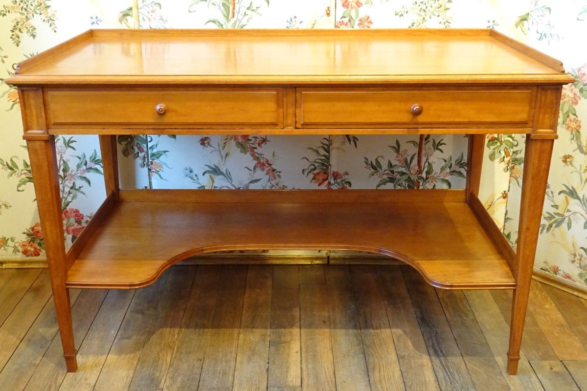 Desk In Lemon Tree Veneer Stamped Escalier De Cristal Paris-photo-6