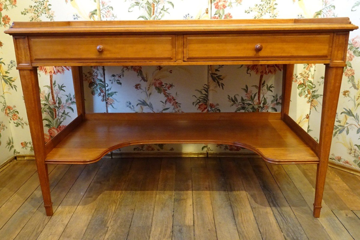 Desk In Lemon Tree Veneer Stamped Escalier De Cristal Paris