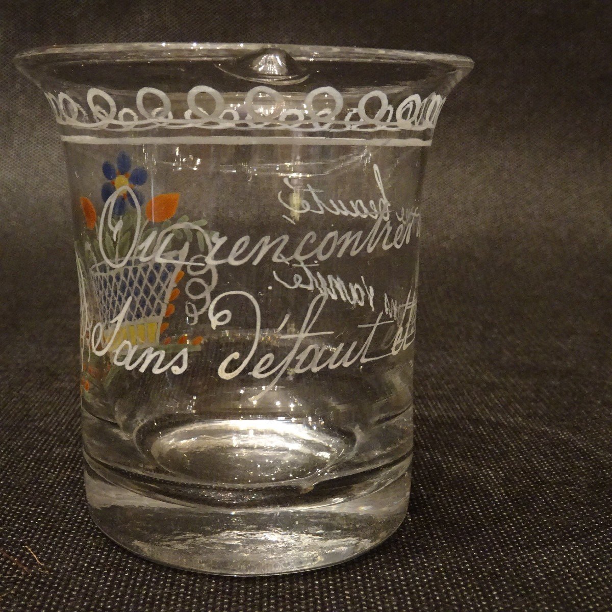 Enamelled Norman Glass With Motto-photo-2