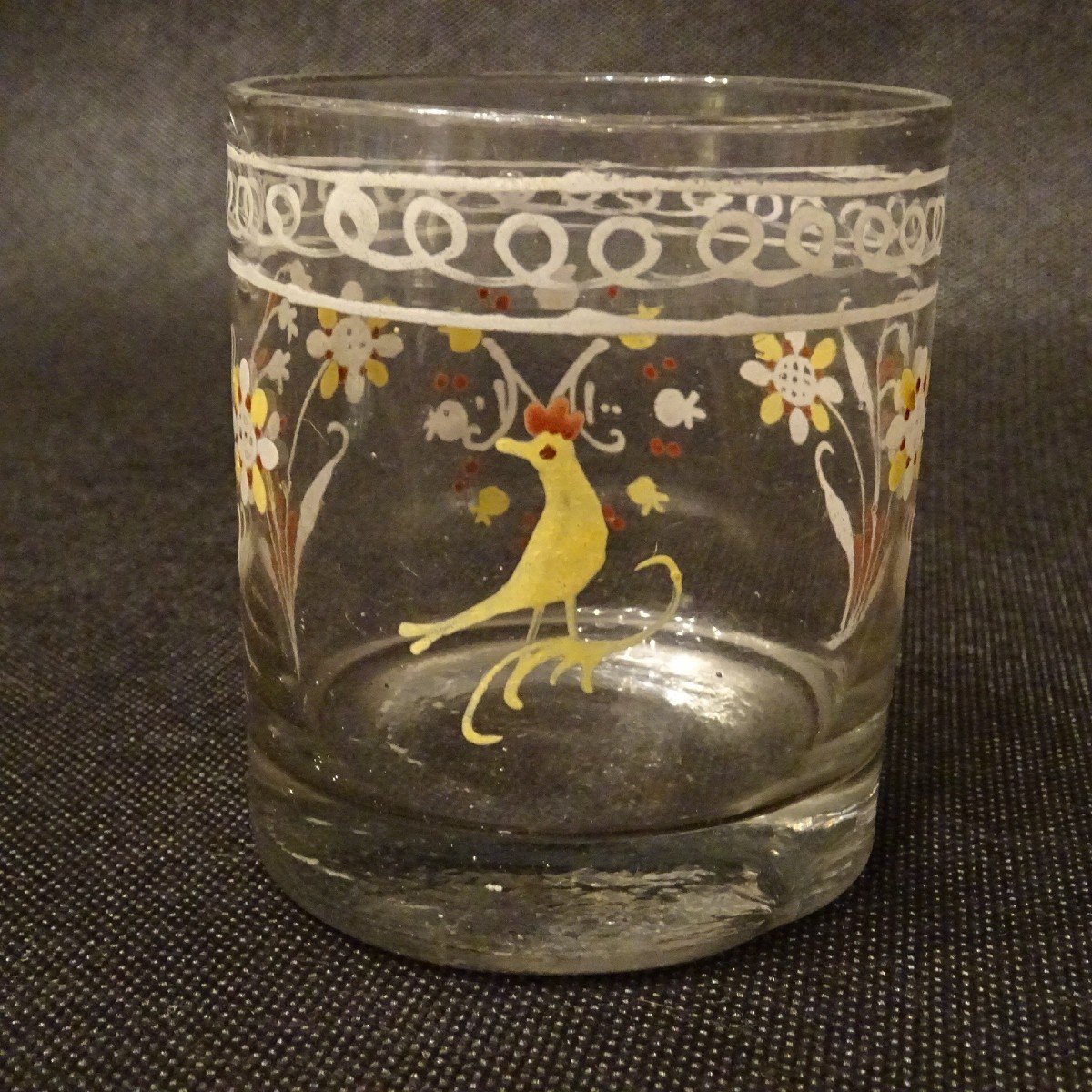 Gobelet normand en verre émaillé chiffré M-photo-3