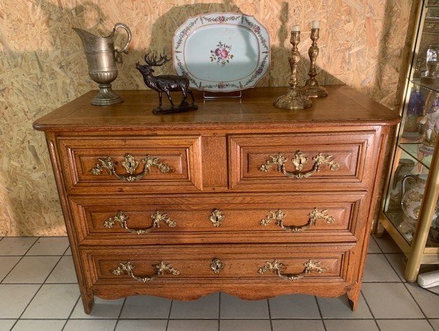 Commode en chêne Régence d'époque  XVIII ème-photo-6