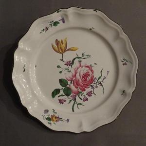 18th Century Strasbourg Earthenware Plate By Joseph Hannong