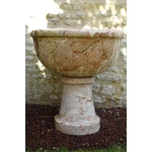 Vasque, fontaine sur pied en marbre d'époque XVIII ème