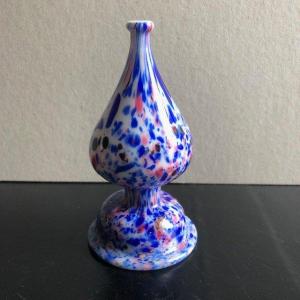 Touine ou secouette à tabac en verre tacheté XVIII ème, Tanville, Normandie