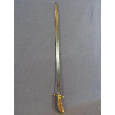 Dague de chasse à lame gravée XVIII ème