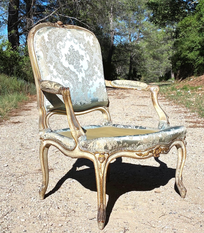 Rare Fauteuil d’époque Louis XV-photo-4