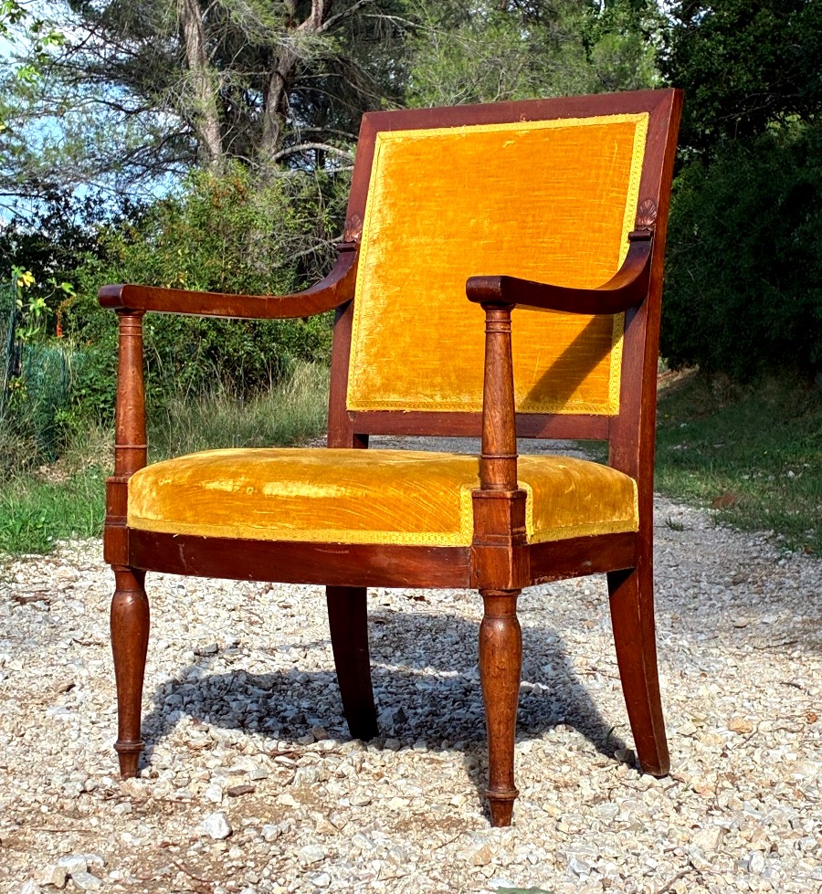 Directoire/consulat-era Armchair Stamped "jacob Frères, Rue Meslee"-photo-2