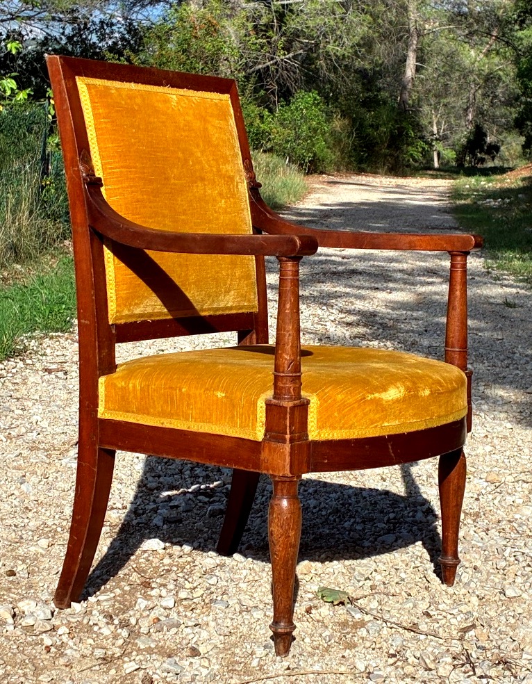 Directoire/consulat-era Armchair Stamped "jacob Frères, Rue Meslee"-photo-3