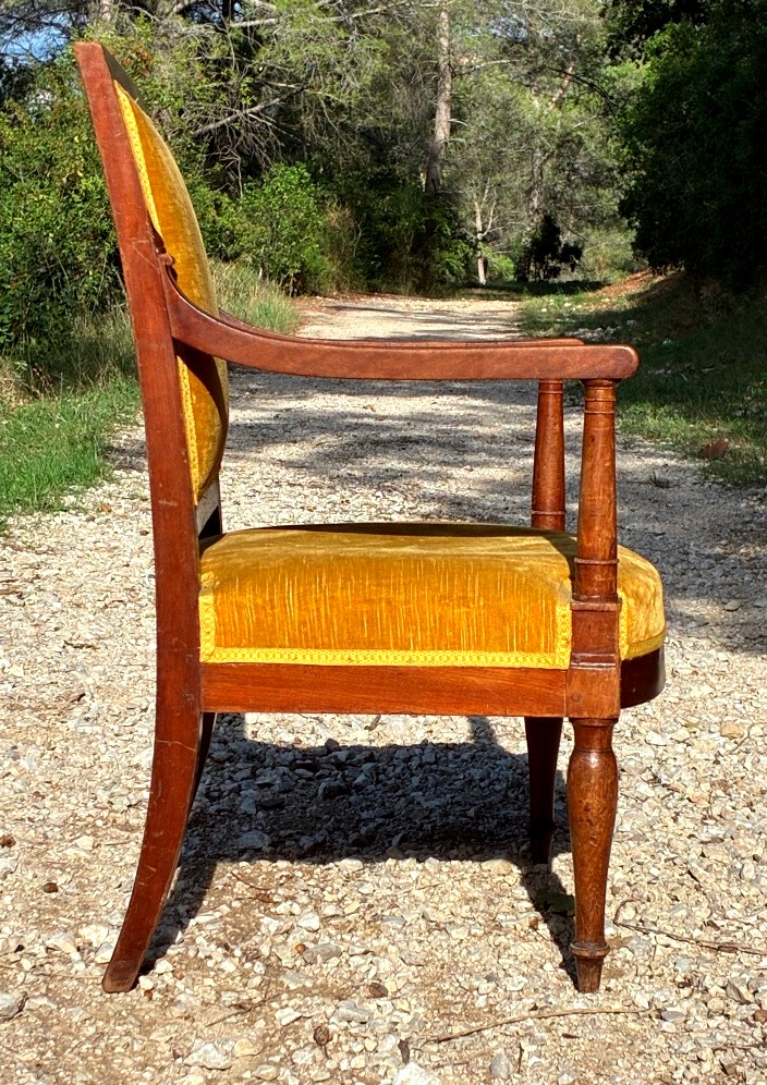 Directoire/consulat-era Armchair Stamped "jacob Frères, Rue Meslee"-photo-4
