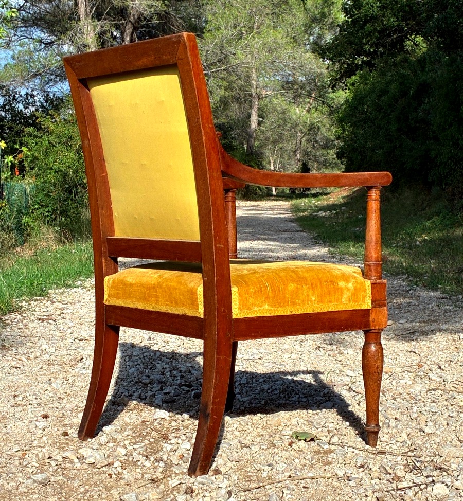 Directoire/consulat-era Armchair Stamped "jacob Frères, Rue Meslee"-photo-2