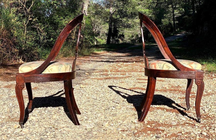 Paire de chaises à châssis d’époque Charles X à rapprocher des productions de Jeanselme -photo-4
