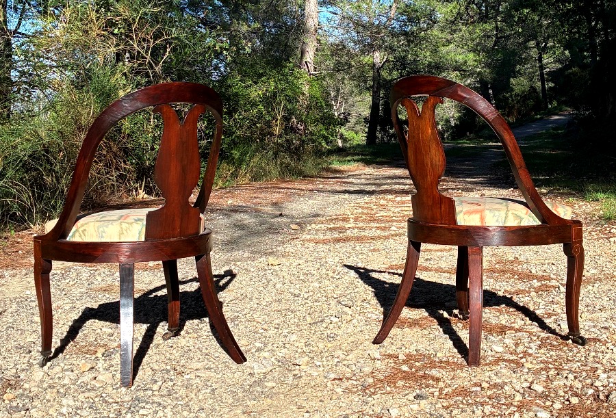 Paire de chaises à châssis d’époque Charles X à rapprocher des productions de Jeanselme -photo-1