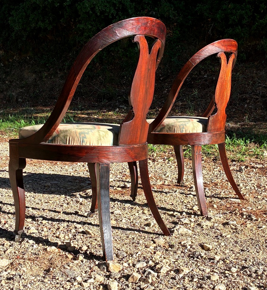 Paire de chaises à châssis d’époque Charles X à rapprocher des productions de Jeanselme -photo-2