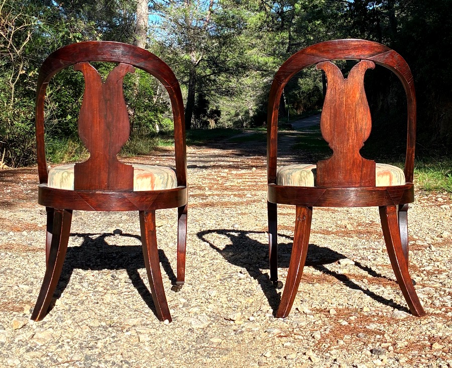 Paire de chaises à châssis d’époque Charles X à rapprocher des productions de Jeanselme -photo-4