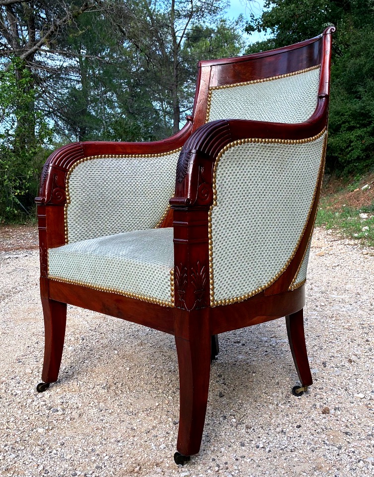 Bergère à dossier gondole d’époque Empire