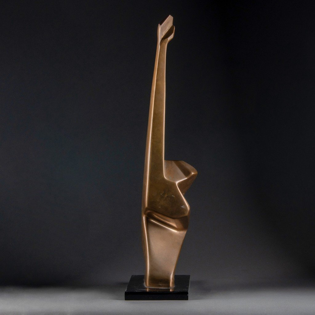 Nicolas Malinas (1914-1985) : Sculpture moderne originale en bronze poli signée datée numérotée-photo-4