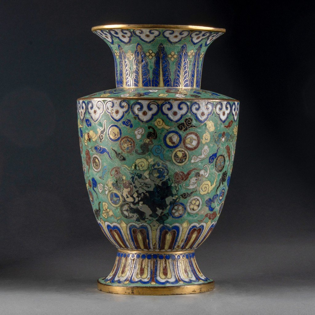 Vase En Métal Cloisonné Chine-photo-2