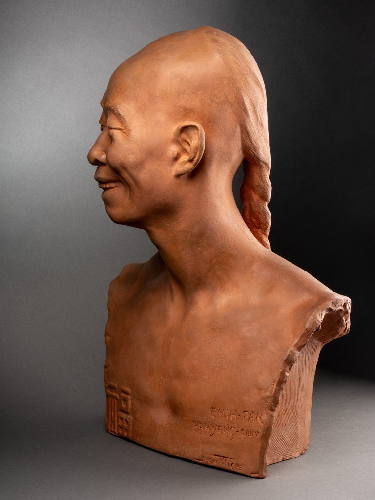 Jean Mich (1871-1932) Buste De 'chih Fan' - Terre Cuite Edition Susse Frères, Période Art Déco-photo-3