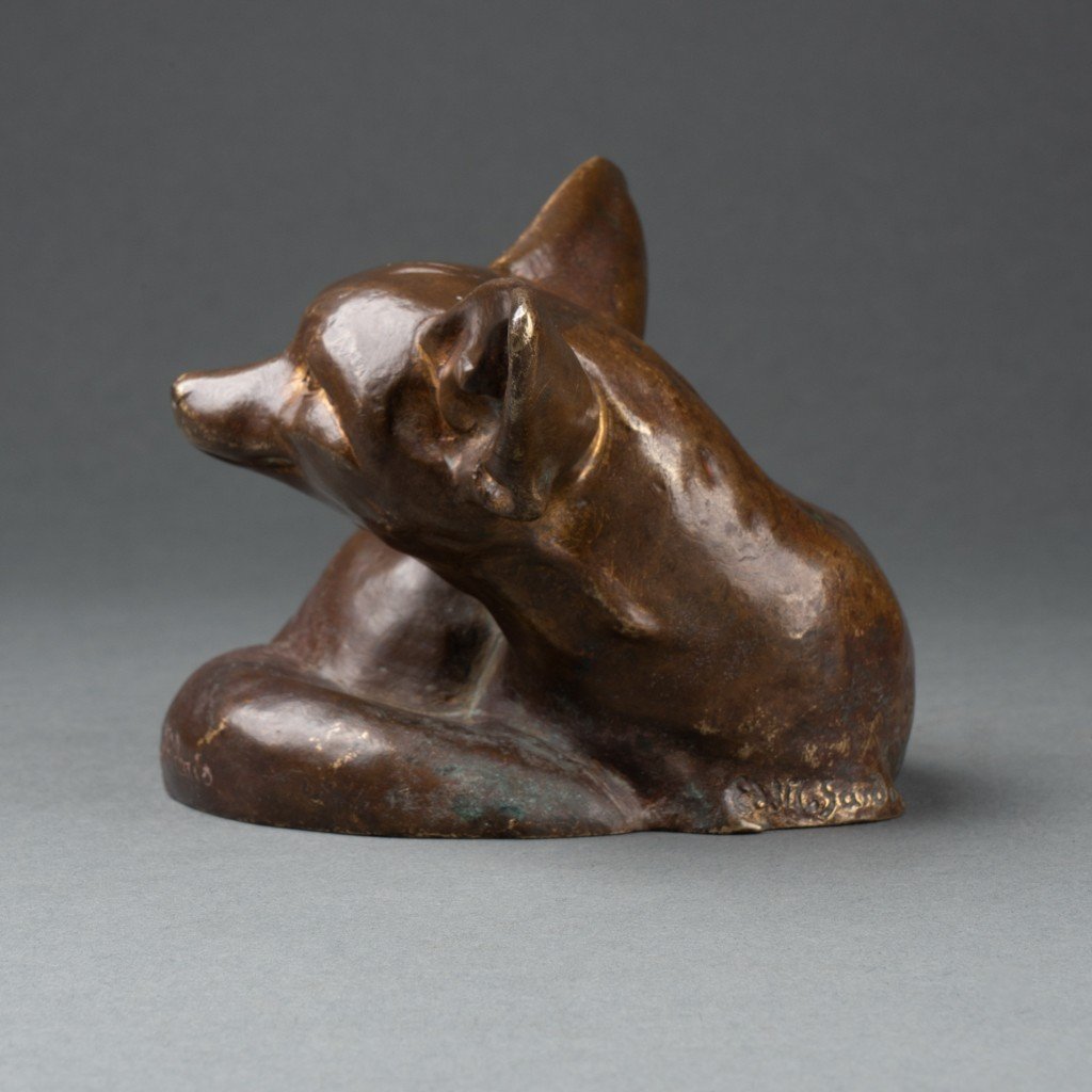 Edouard-marcel Sandoz (1881-1971): "seated Fennec" - Patinated Bronze-cast Susse Circa 1920/30-photo-4